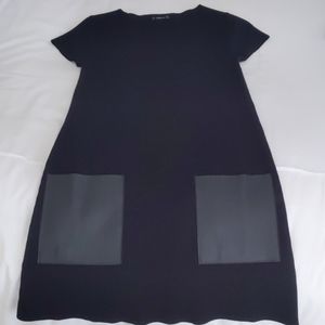Zara Knit Dress with Faux Leather Pockets